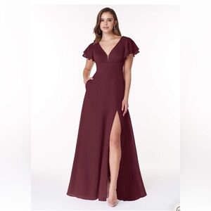 Azazie Ashika Cabernet dress. Size A2. Worn once